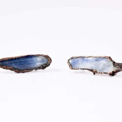 Raw kyanite studs | Blue kyanite crystal earrings