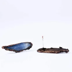 Raw kyanite studs | Blue kyanite crystal earrings