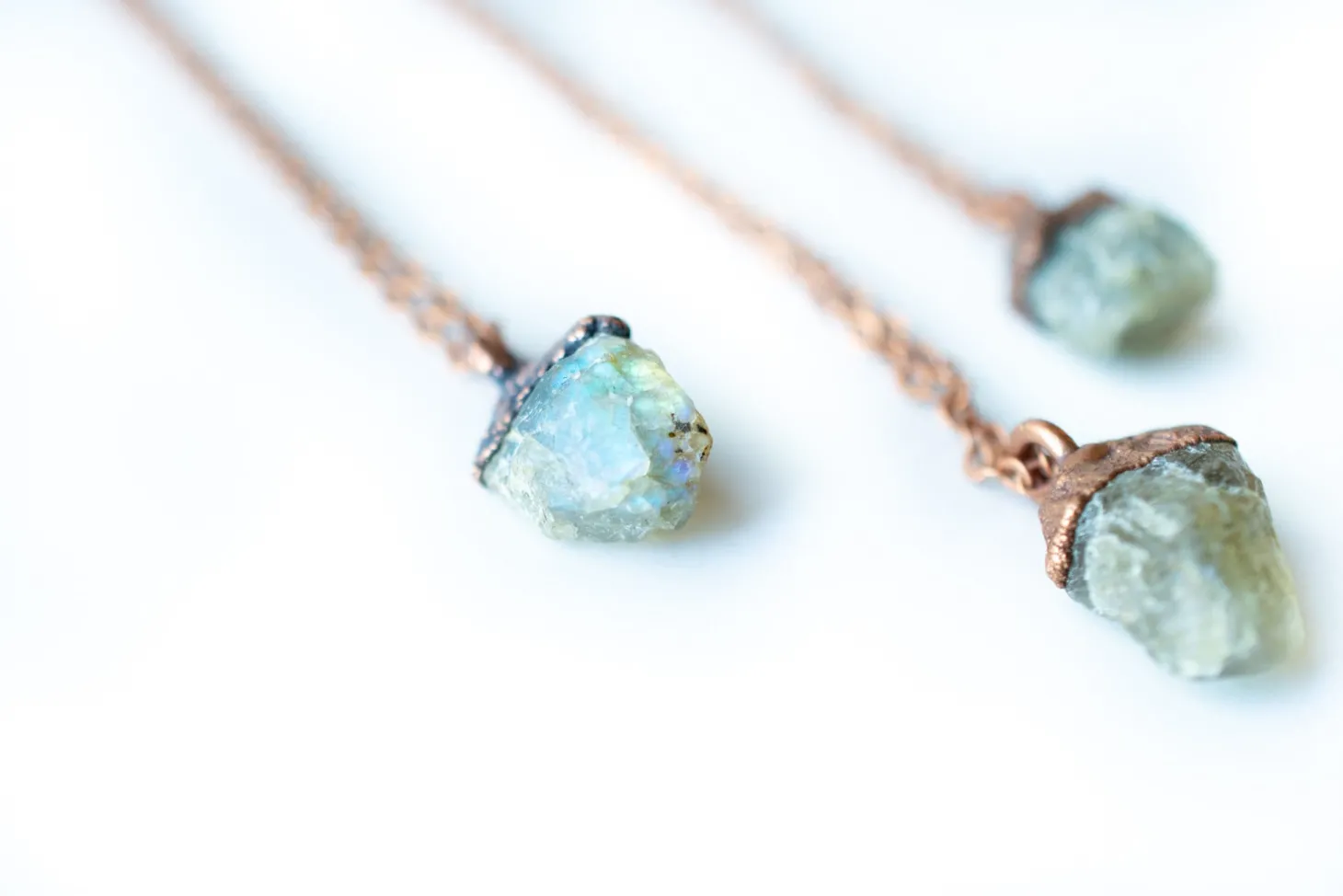 Raw Labradorite Necklace | Blue Labradorite necklace