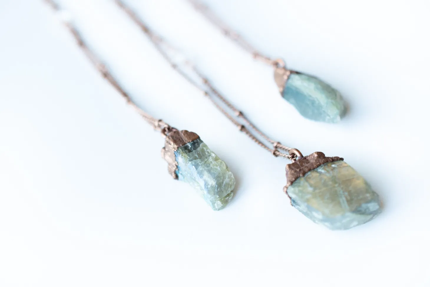 Raw Labradorite Necklace | Blue Labradorite necklace