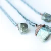 Raw Labradorite Necklace | Blue Labradorite necklace