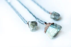 Raw Labradorite Necklace | Blue Labradorite necklace