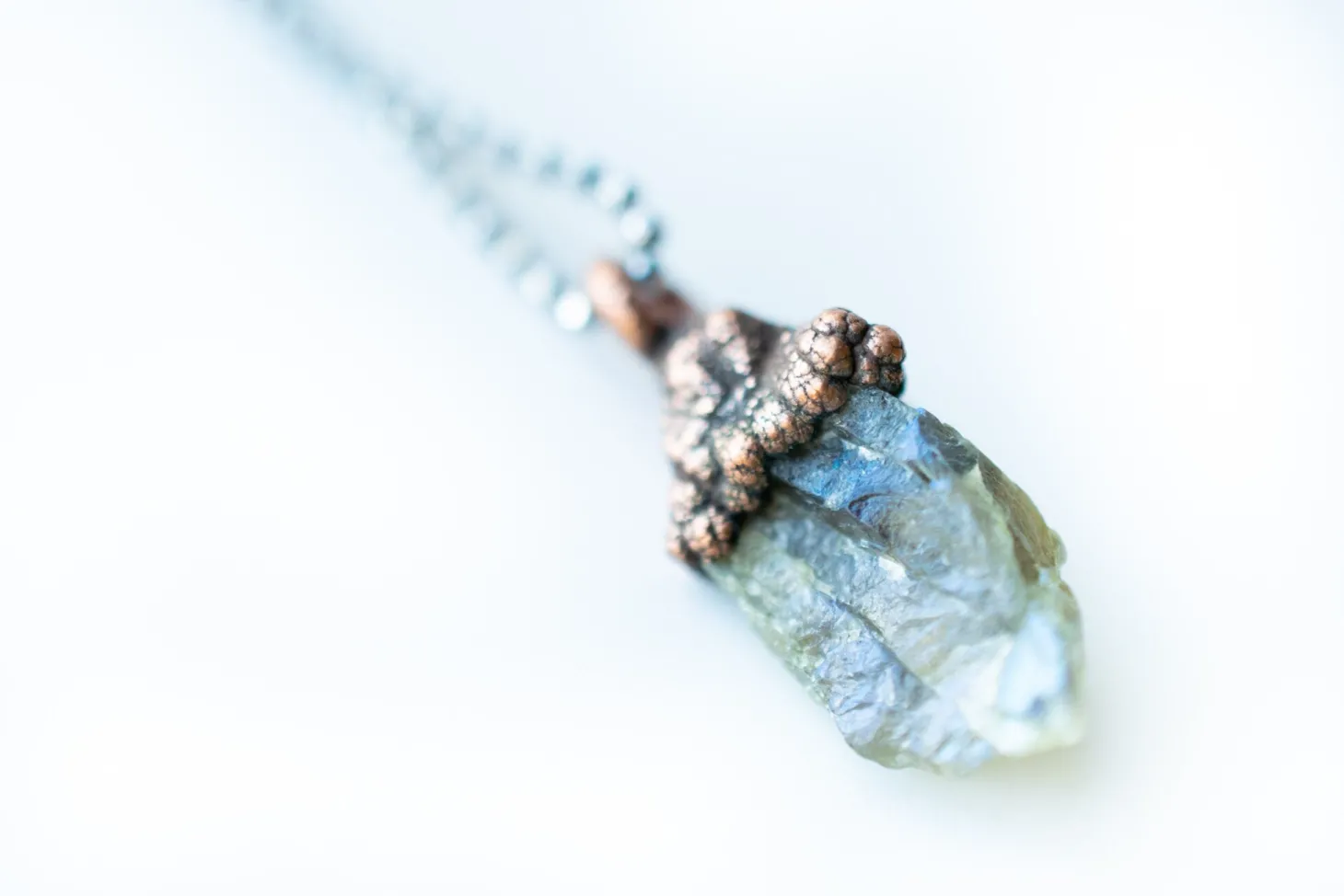 Raw Labradorite Necklace | Rough Labradorite Pendant