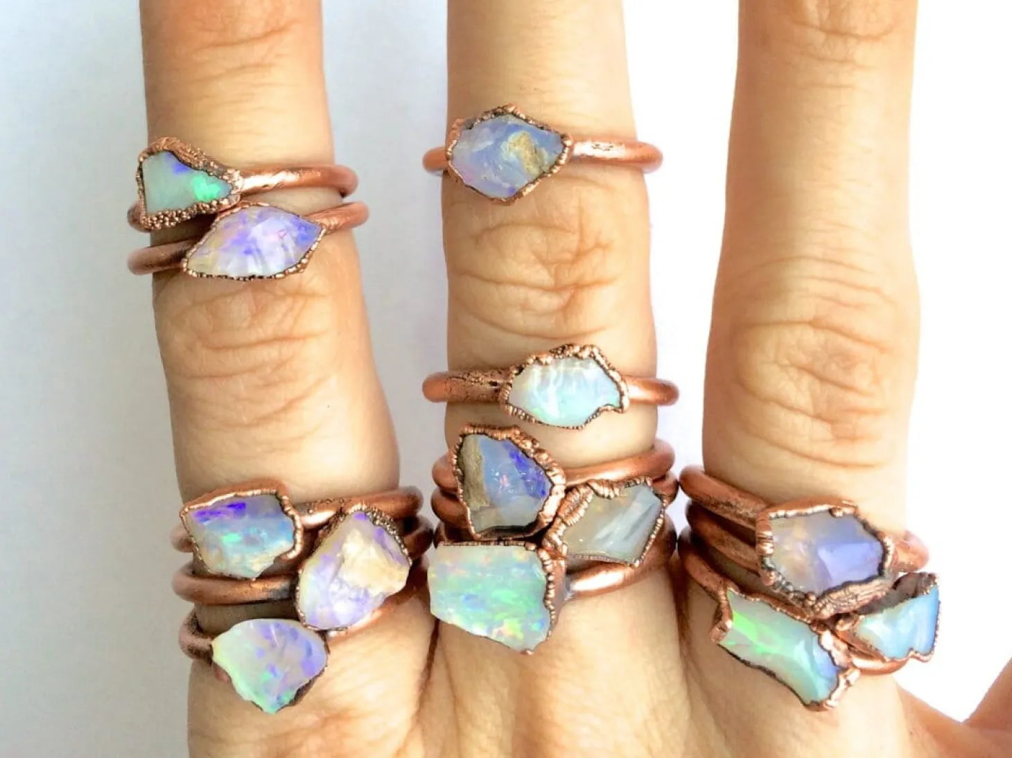 Raw opal ring | Australian opal ring