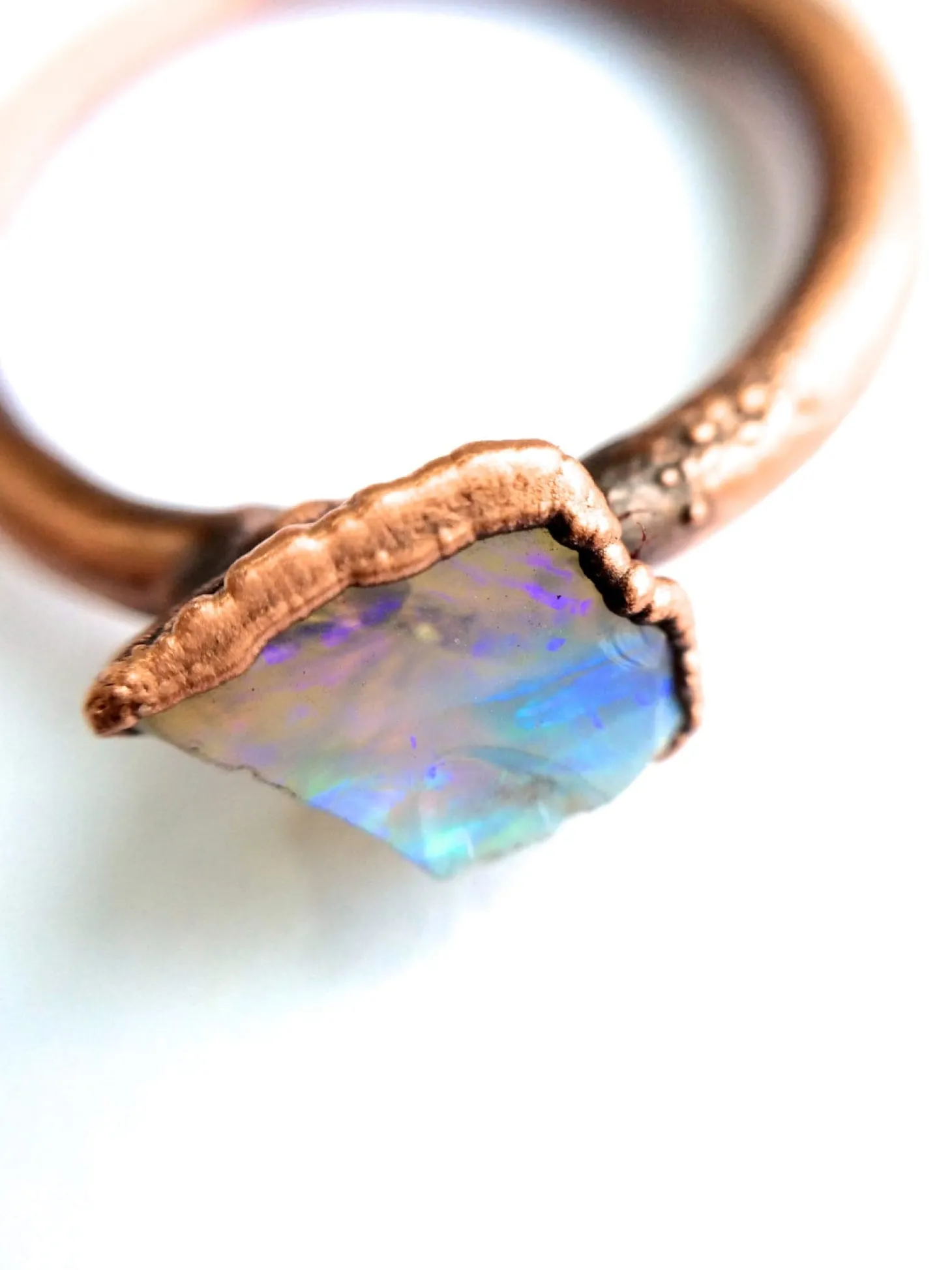 Raw opal ring | Australian opal ring