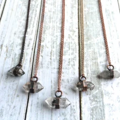 Raw quartz crystal necklace | Electroformed crystal necklace