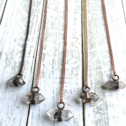 Raw quartz crystal necklace | Electroformed crystal necklace