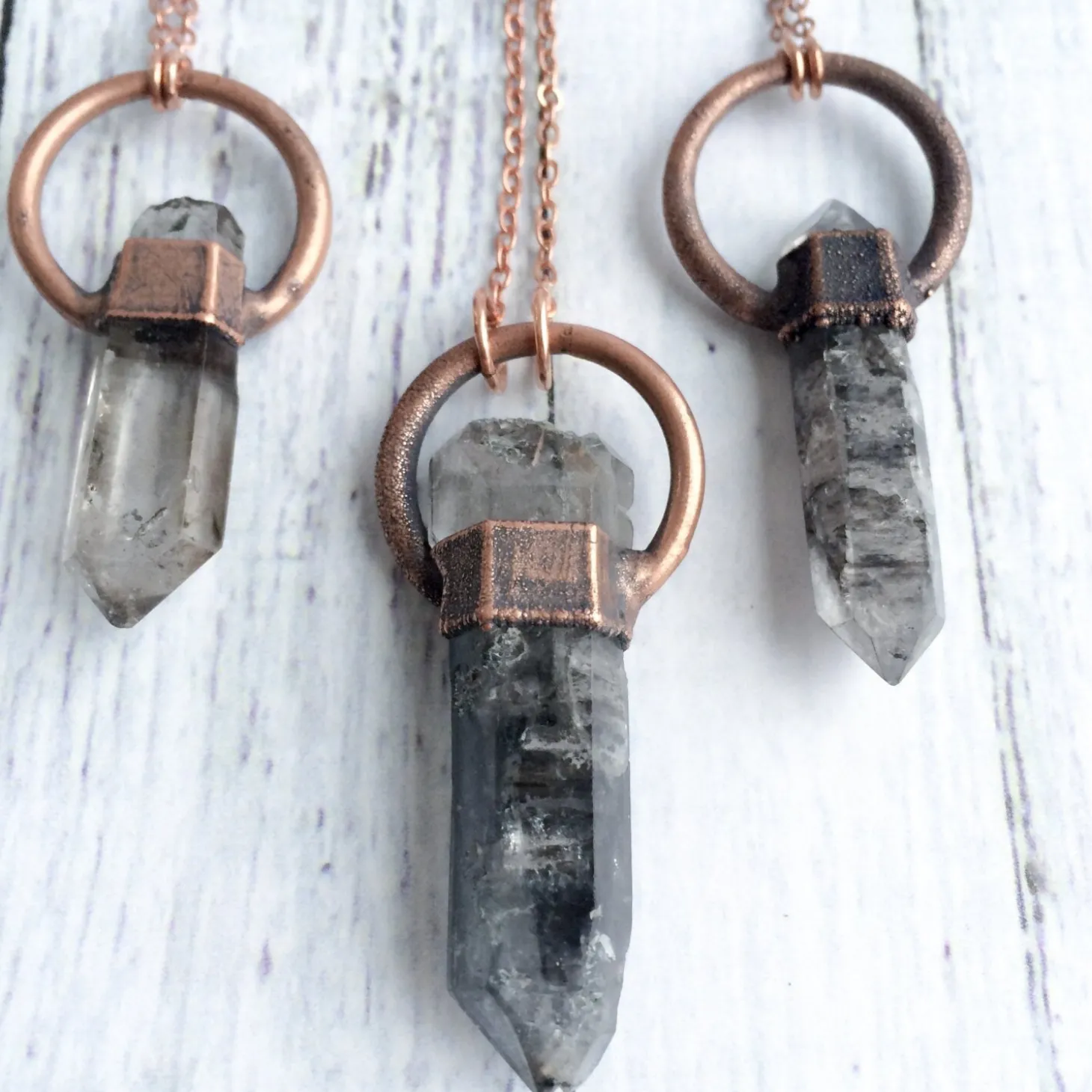 Raw quartz necklace | Double terminated rock crystal necklace