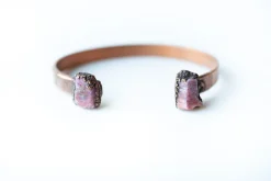 Raw Ruby Crystal Cuff Bracelet | Raw Gemstone Jewelry