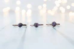 Raw ruby ring | Red ruby stacking ring