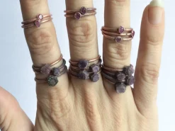 Raw ruby ring | Red ruby stacking ring