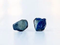 Raw sapphire earrings | Blue sapphire earrings