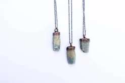 Raw sapphire necklace | Raw sapphire crystal pendant