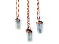 Raw sapphire necklace | Raw sapphire crystal pendant