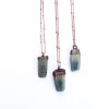 Raw sapphire necklace | Raw sapphire crystal pendant
