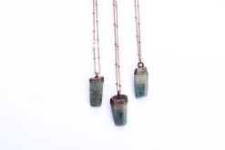 Raw sapphire necklace | Raw sapphire crystal pendant