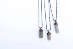 Raw sapphire necklace | Raw sapphire crystal pendant