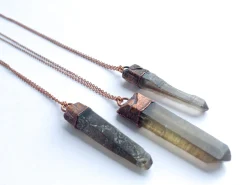 Raw smokey quartz necklace | Raw quartz necklace
