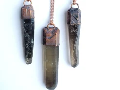 Raw smokey quartz necklace | Raw quartz necklace