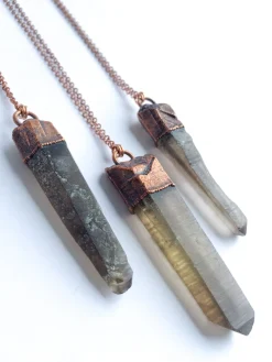Raw smokey quartz necklace | Raw quartz necklace