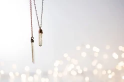 Raw smokey quartz necklace | Raw quartz necklace