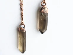 Raw smokey quartz necklace | Raw quartz necklace
