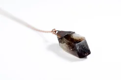 Raw smokey quartz necklace | Raw quartz necklace