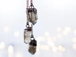 Raw smokey quartz necklace | Raw quartz necklace