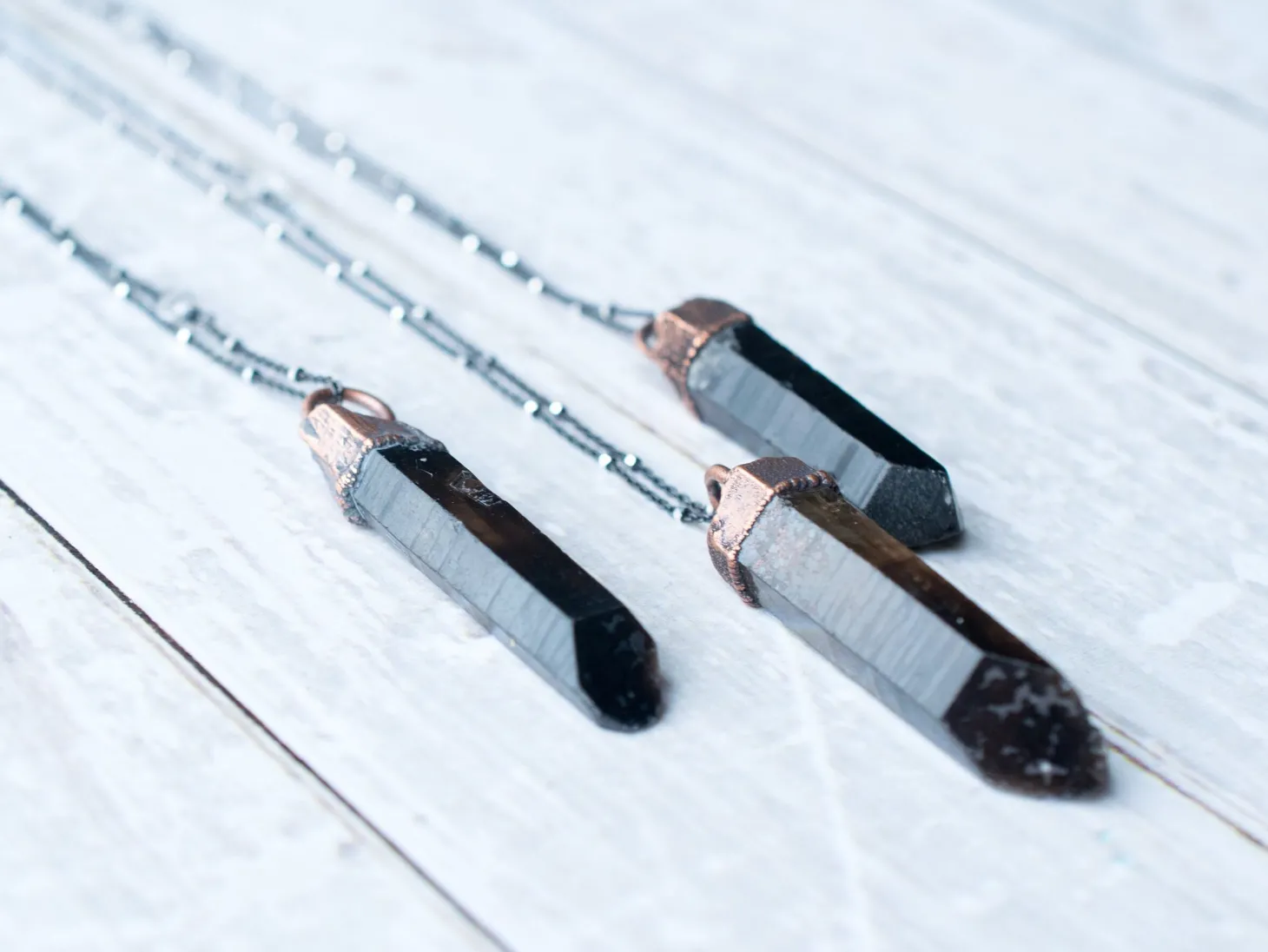 Raw smokey quartz necklace | Raw quartz necklace