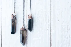 Raw smokey quartz necklace | Raw quartz necklace