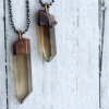 Raw smokey quartz necklace | Raw quartz necklace