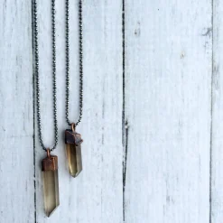 Raw smokey quartz necklace | Raw quartz necklace