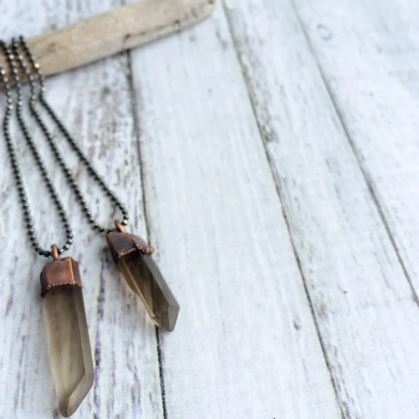 Raw smokey quartz necklace | Raw quartz necklace