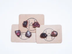 Raw Spinel studs | Rough Spinel earrings