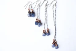 Raw tanzanite earrings | Tanzanite dangle earrings
