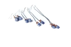 Raw tanzanite earrings | Tanzanite dangle earrings