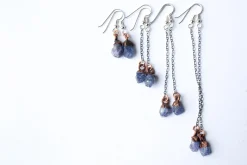 Raw tanzanite earrings | Tanzanite dangle earrings