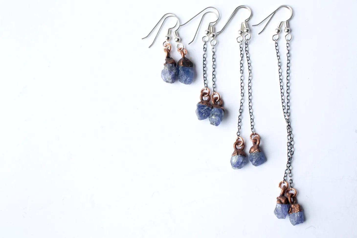 Raw tanzanite earrings | Tanzanite dangle earrings