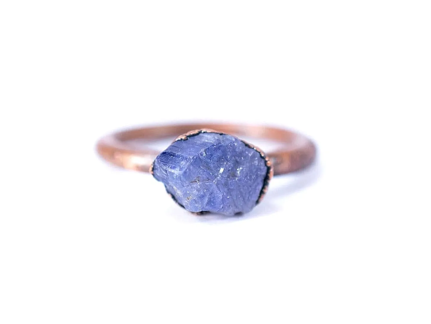 Raw tanzanite ring | Stone stacking ring