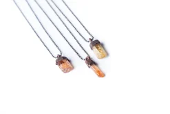Raw Topaz Necklace | Topaz crystal necklace