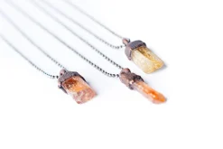 Raw Topaz Necklace | Topaz crystal necklace