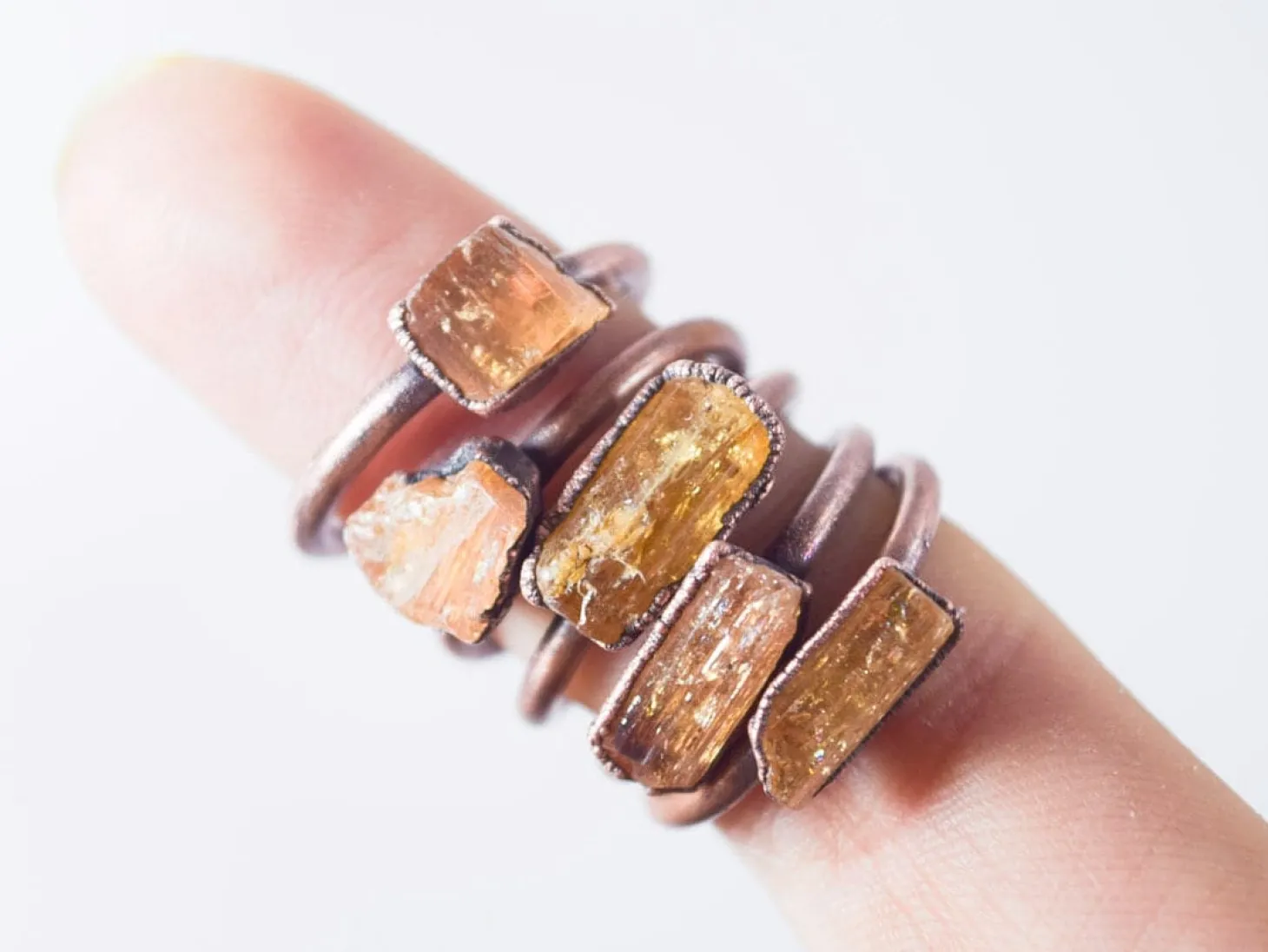 Raw Topaz ring | Topaz crystal ring