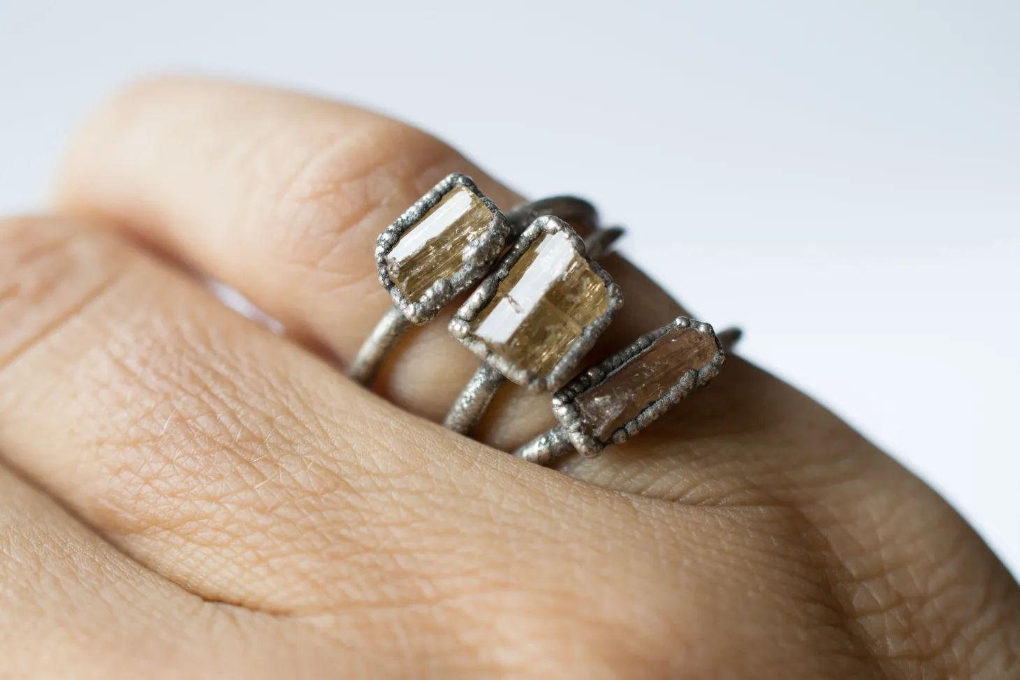 Raw Topaz ring | Topaz crystal ring