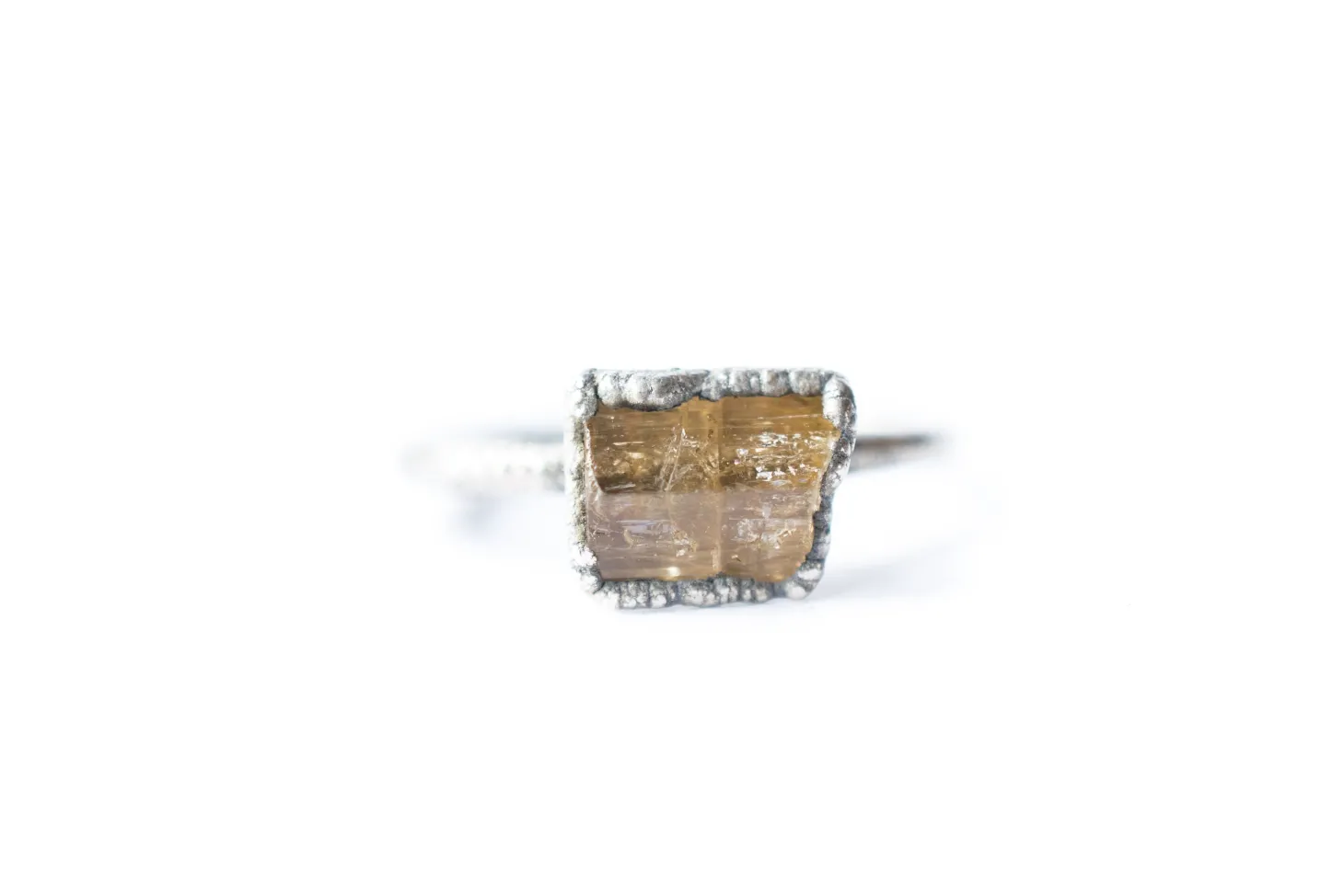 Raw Topaz ring | Topaz crystal ring