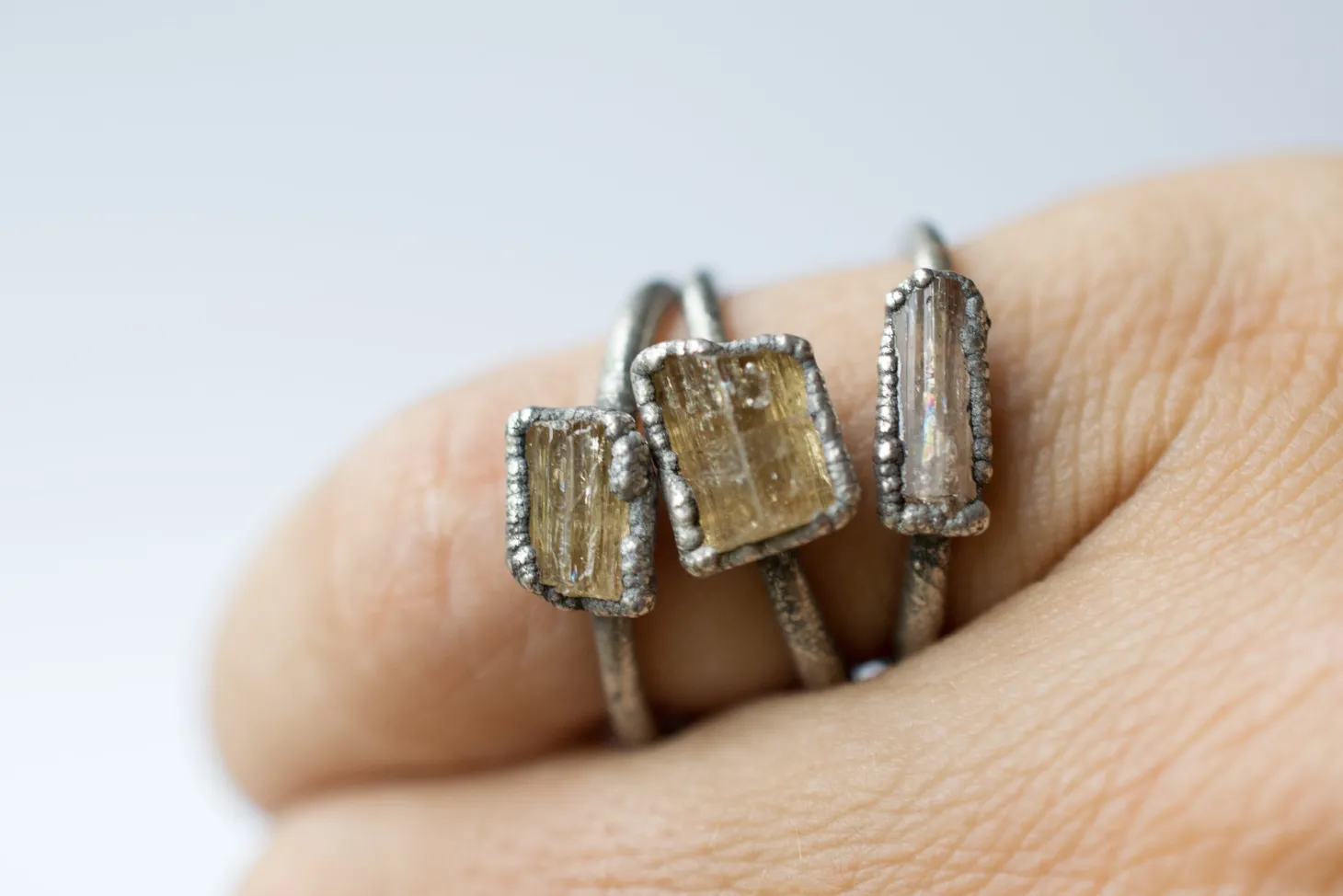 Raw Topaz ring | Topaz crystal ring
