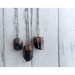 Raw tourmaline necklace | Black tourmaline crystal necklace