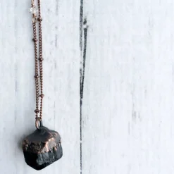Raw tourmaline necklace | Black tourmaline crystal necklace