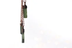 Raw tourmaline necklace | Green tourmaline crystal necklace