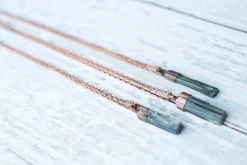 Raw tourmaline necklace | Green tourmaline crystal necklace