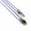 Raw tourmaline necklace | Green tourmaline necklace